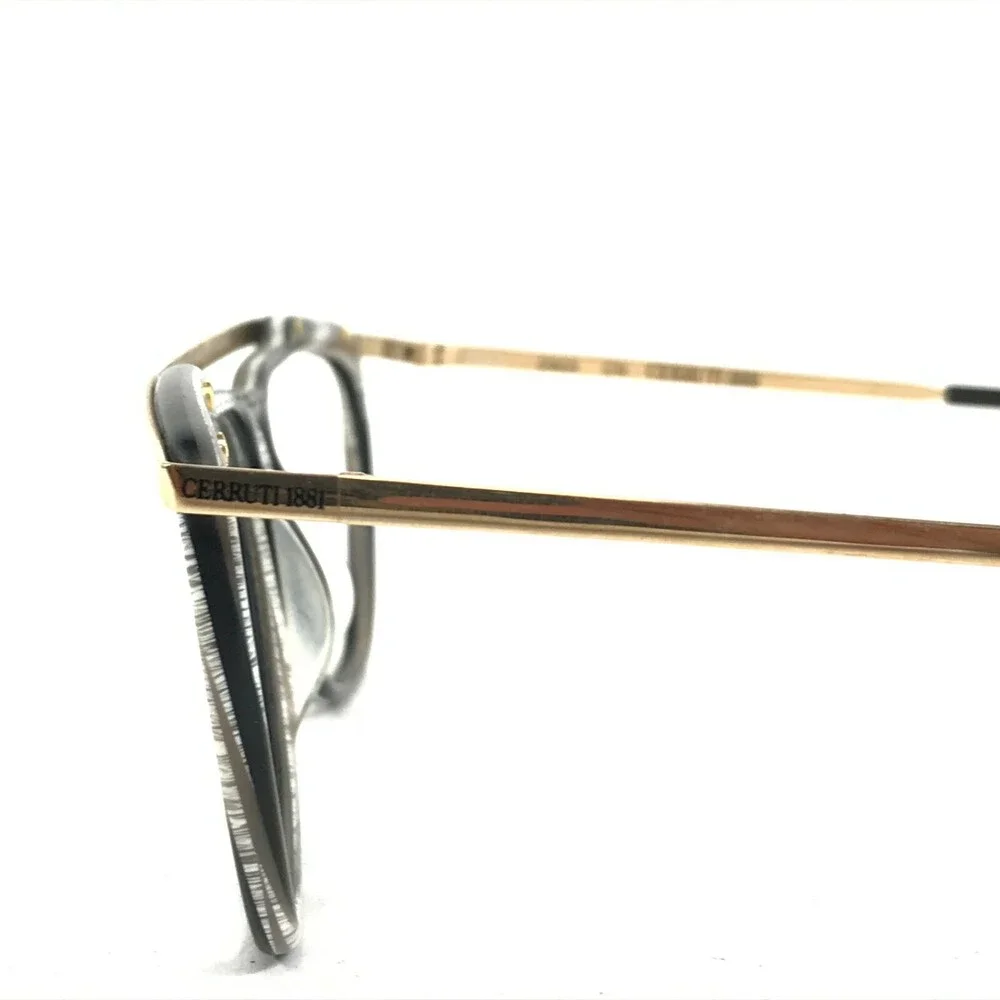 Cerruti 1881 2905 CN Eyeglasses Frames Black Gray Gold Square Full Rim 58-14-125